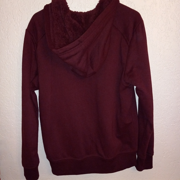 Maroon Cotton lined hoodie - Picture 3 of 4